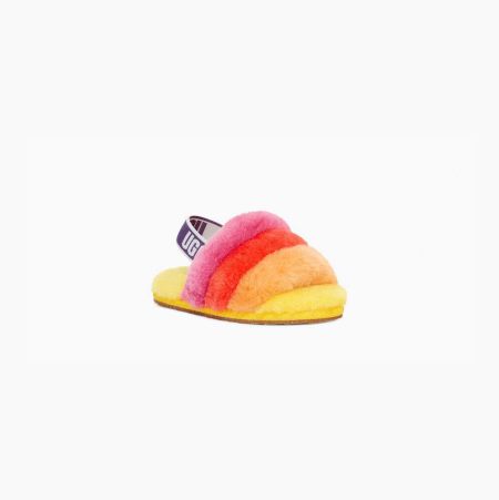 UGG Rainbow Fluff Yeah - Tøfler Småbarn - Gul Multicolor (NO-B602)